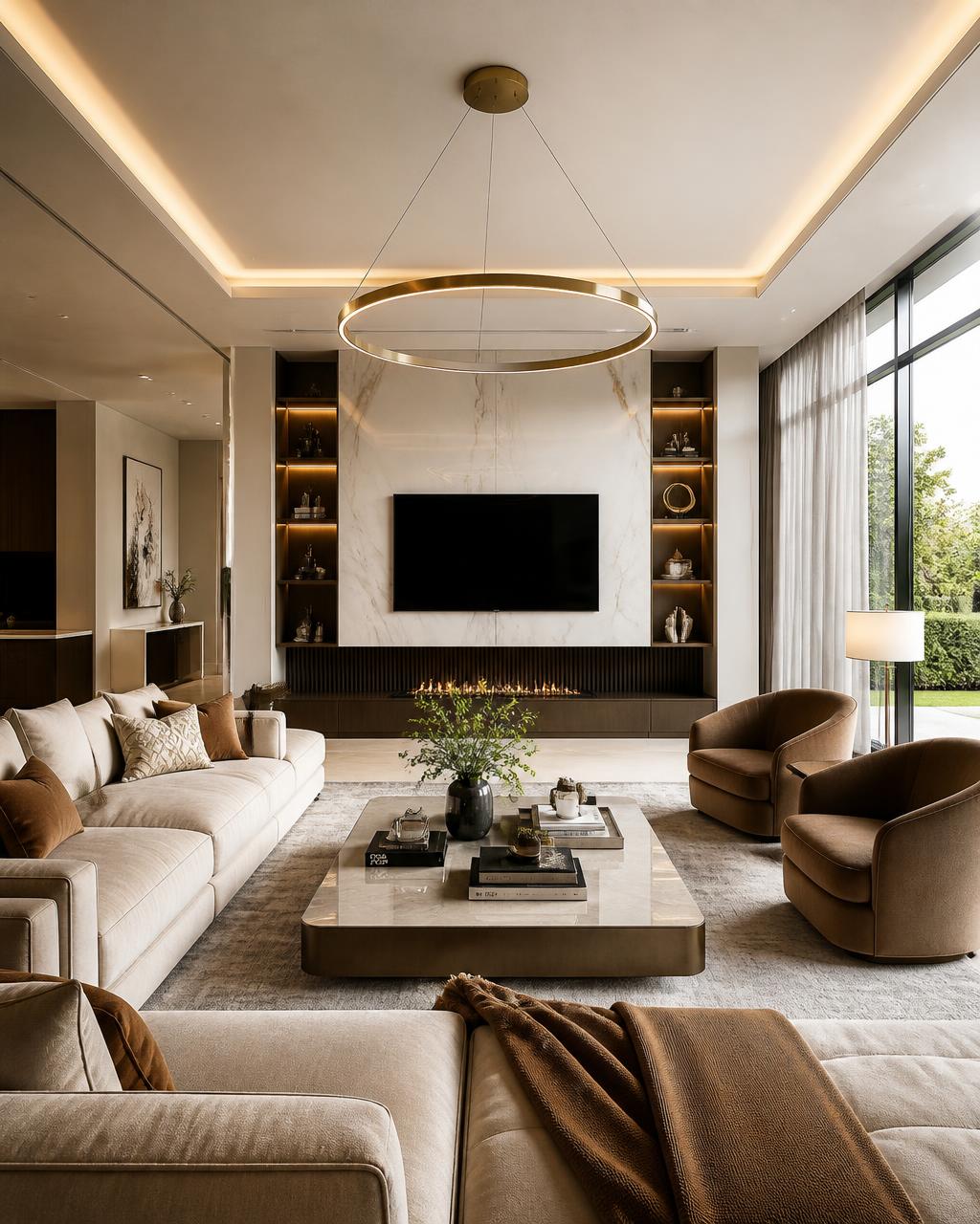 Elegant living room interior by Trendz Interiors